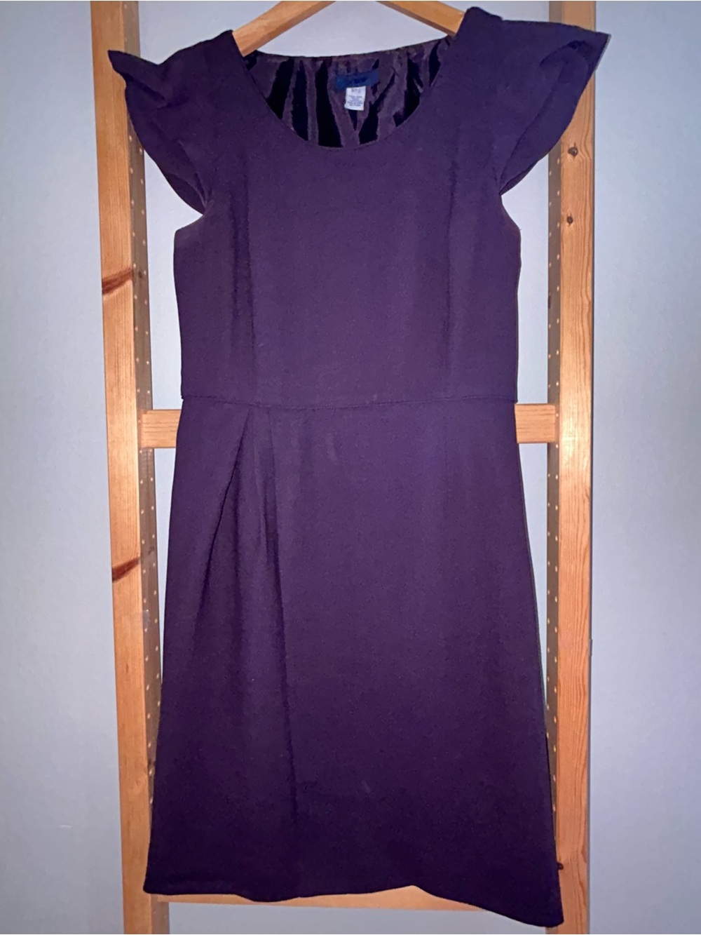 J. Crew Eggplant Flutter Sleeve Dress